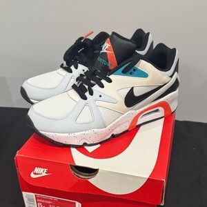NEW: Nike Air Structure Kids' White and Black Sneakers with Orange Accents